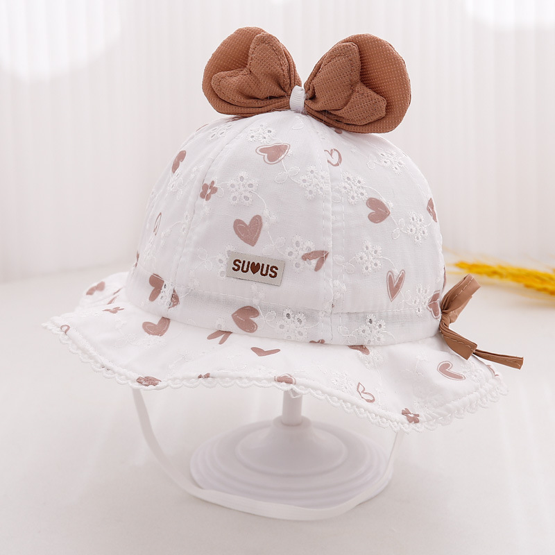 Sombreros de bebé de primavera y otoño delgados sombreros de pescadores de bebés lindos arcos sombreros de bebés sombreros de sombreros de niñas