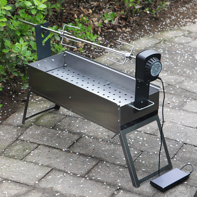 旋转烧烤架家用木炭野外腿烤羊室外自动烧烤炉户外烤鸡炉烤架加厚
