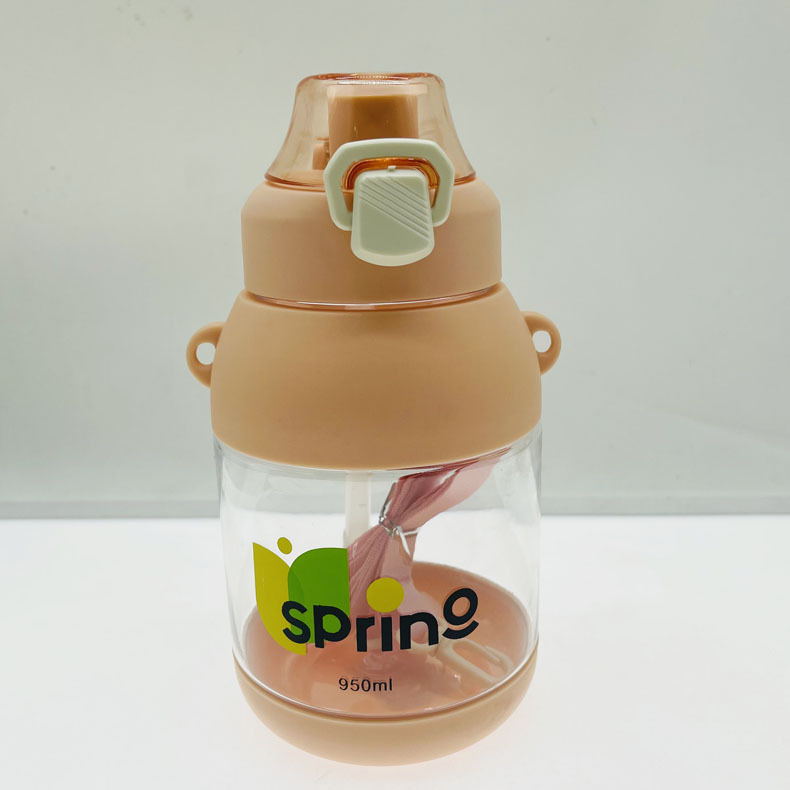 Chengfeng deportes al aire libre taza de agua con paja de plástico 900ml capacidad de gran capacidad deportes taza de agua portátil taza de paja