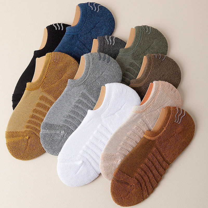Unisex Towel-Soled Invisible Socks, Thick Autumn and Winter Socks, Low-Cut Boat Socks, Silicone Non-Slip Shallow Short Socks Unisex Towel-Soled Invisible Socks, Thick Autumn and Winter Socks, Low-Cut Boat Socks, Silicone Non-Slip Shallow Short Socks