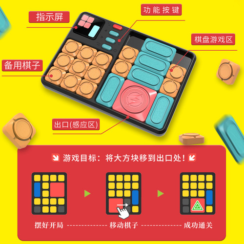 Three Kingdoms Super Huarongdao Magnetic Electronic Sliding Puzzle Educational Toy Jiugongge Digital Huarongdao Magnetic Board