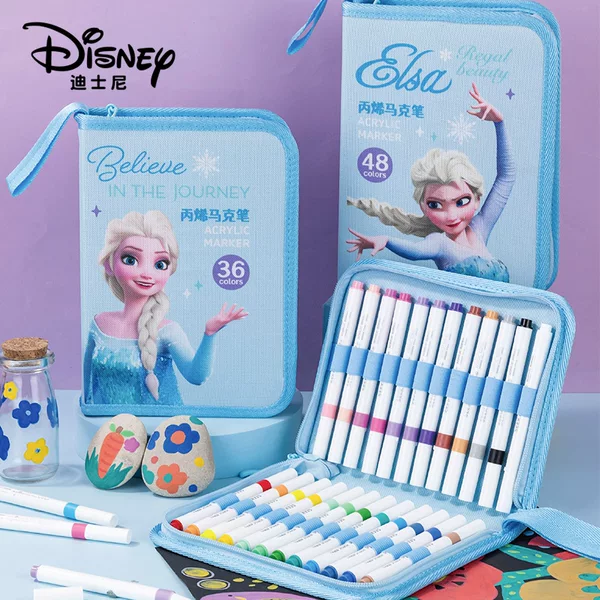 Disney Acrylic Marker Pens for Elementary School Students, Art DIY Colored Pens, Opaque and Blendable Children's Marker Pens