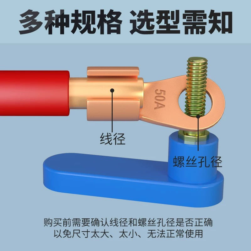 Fábrica estándar de grado B nariz abierta de cobre OT100A / 60A terminal de cableado de cobre puro oreja conector de cable nariz
