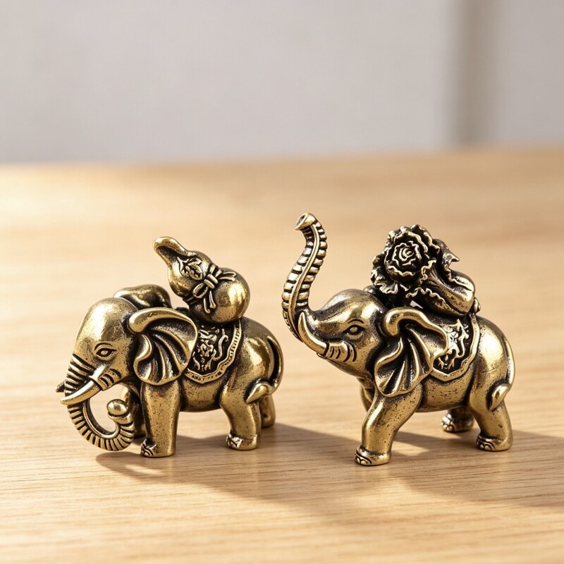 Cross-border gourd, wealth elephant, auspicious elephant, retro home decor, desktop tea pet, small ornament Cross-border gourd, wealth elephant, auspicious elephant, retro home decor, desktop tea pet, small ornament