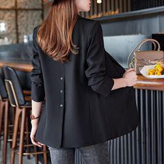 高级感炸街西装外套女春秋2025新款大码胖MM宽松休闲气质小西服潮