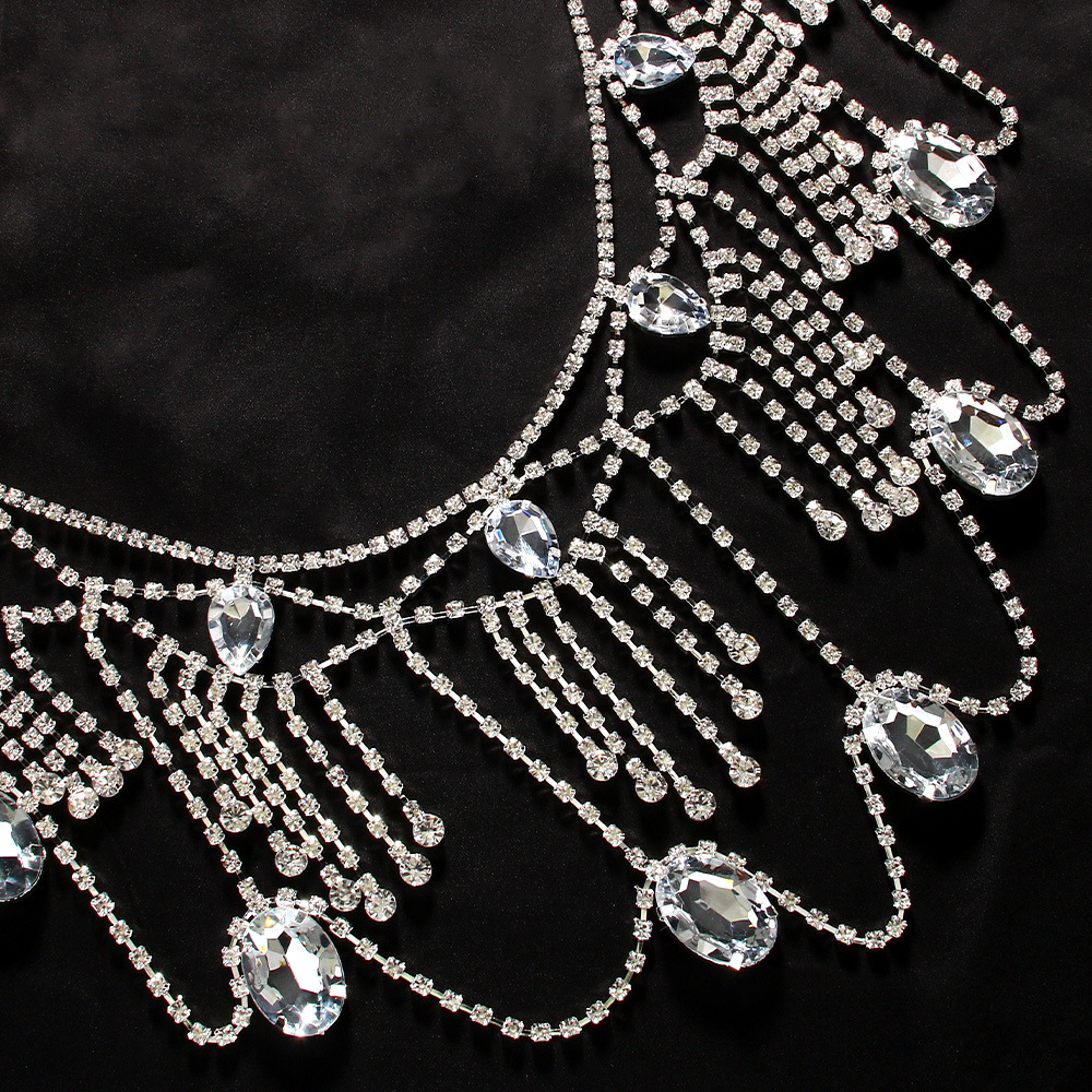 European and American bridal wedding rhinestone shoulder chain necklace female sexy multi-layer tassel body chain jewelry body chain