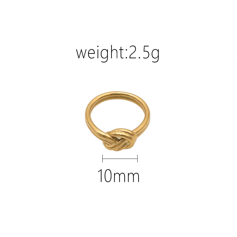 Knotted Gold Plated Stainless Steel Ring
