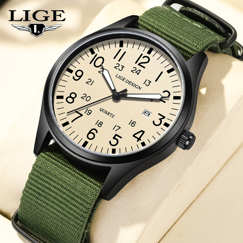 Lige Cross-Border New Waterproof Luminous Quartz Watch Student Sports Multi-Functional Fashion Men's Watch Wholesale