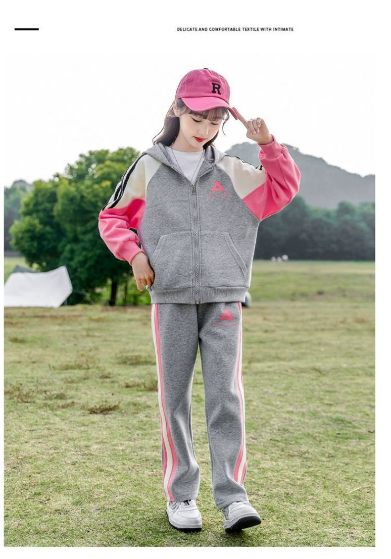 Girls' Set 2023 and Autumn New Zhongda Children's Baseball Suit Academy Style Spring Sports Fashionable Two piece_voghion.com
