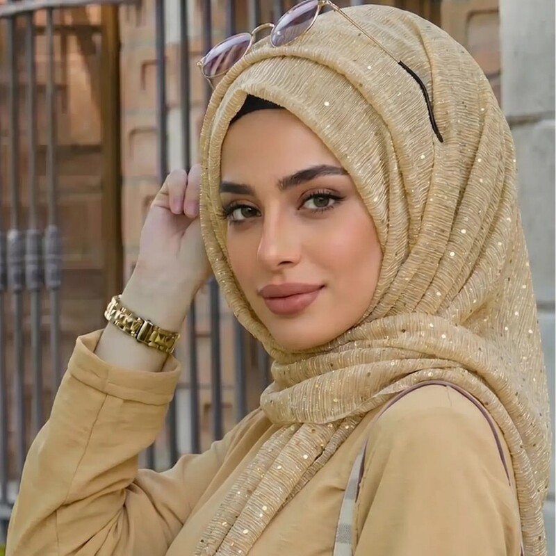 AliExpress New Arrival: Cross-border Metallic Sequin Ethnic Style Headscarf, Ethnic Style Scarf, Veil, Headwrap