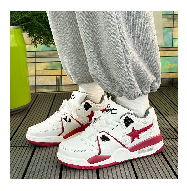 Air Cushion Meteor Board for Men's Spring 2024 New Versatile Instagram Casual Little White Thick Sole Basketball Shoes_voghion.com