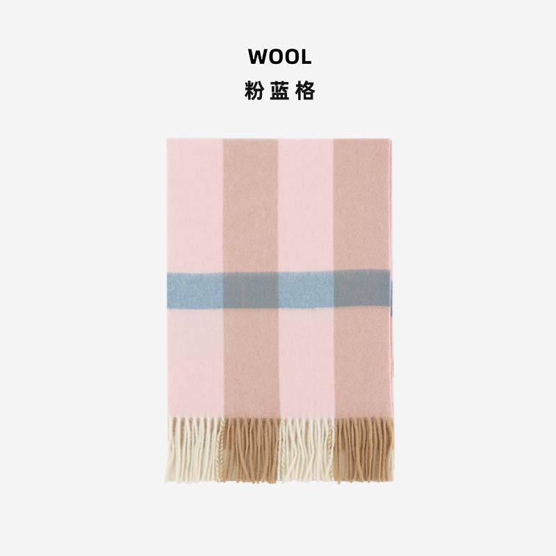 Otoño y invierno bufandas de lana de estilo británico invierno explosivo de estilo femenino de alta calidad cuello de estilo masculino a cuadros bordas gruesas chal