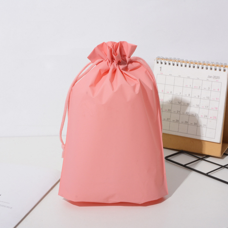 Bolsas con cordón al por mayor, transparentes, esmeriladas, de plástico, para almacenamiento de ropa y zapatos, en stock, bolsas de embalaje impermeables