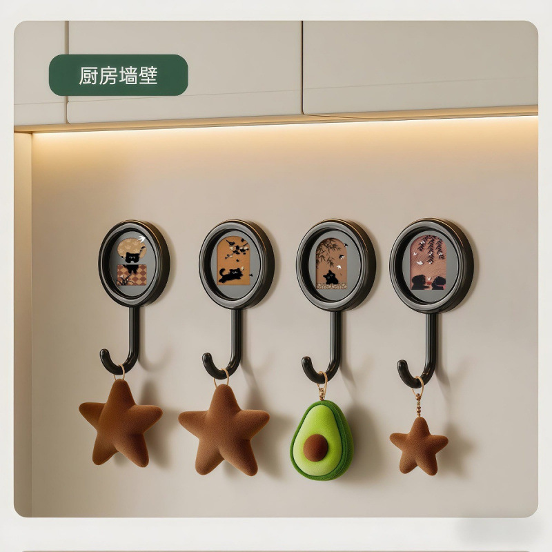 中古风粘钩强力承重挂钩粘胶免打孔壁挂入户门后浴室挂衣帽子