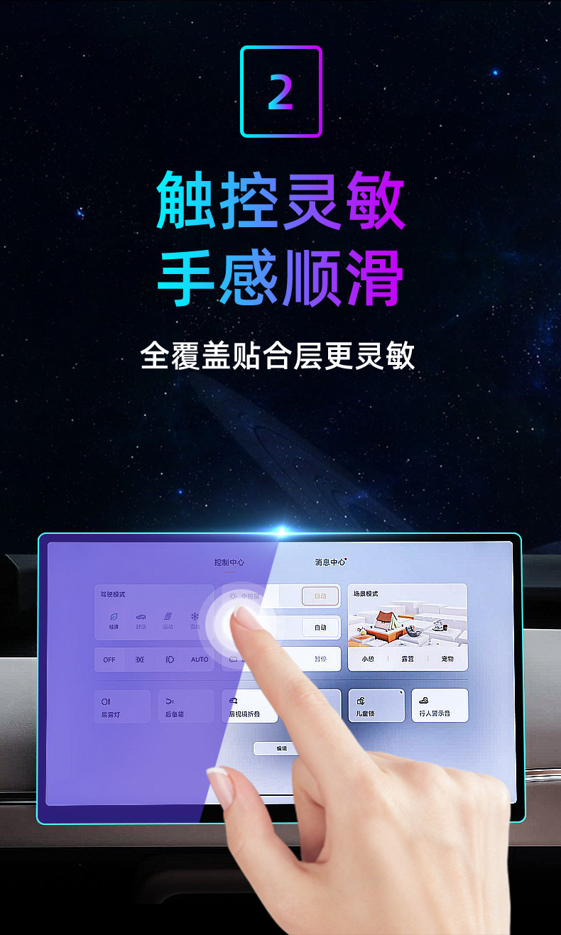 Suitable for 26 models of Bestune Yueyi 08 central control tempered film car navigation screen protector display protection film instrument panel