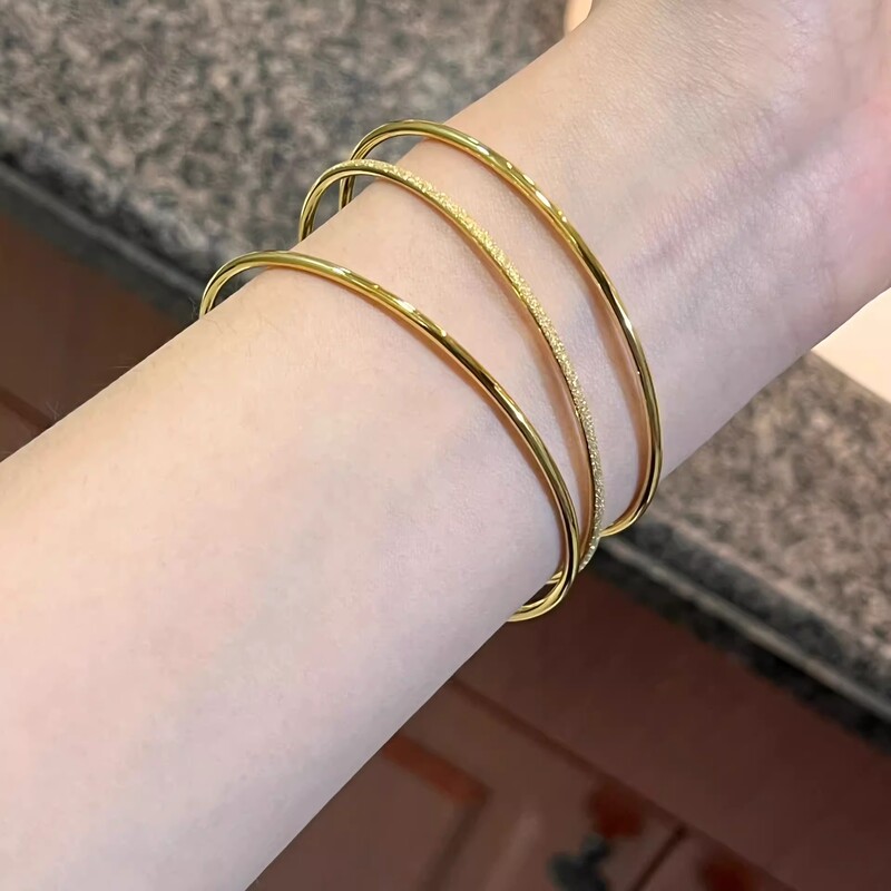 Three Lives Three Worlds Bracelet for Women, Imitation Gold Color, High-End Niche Fashion Multi-Ring Bracelet, Non-Fading, Unique Internet Celebrity