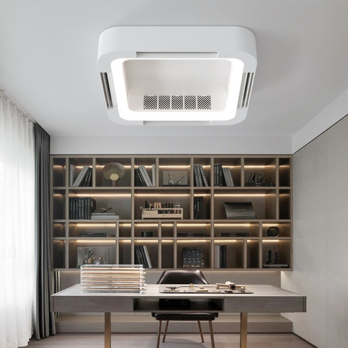 Full Spectrum Living Room Bedroom Bladeless Fan Flush Mount Ceiling Fan 110V Cross-Border Variable Frequency Invisible Ceiling Fan Luminaire Zhongshan Factory