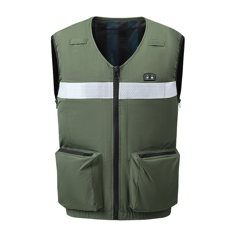 Traje de ventilador de refrigeración de circulación de agua de nuevo estilo transfronterizo, cinturón de aire acondicionado, tiras reflectantes, ropa de trabajo para trabajadores, ropa de servicio