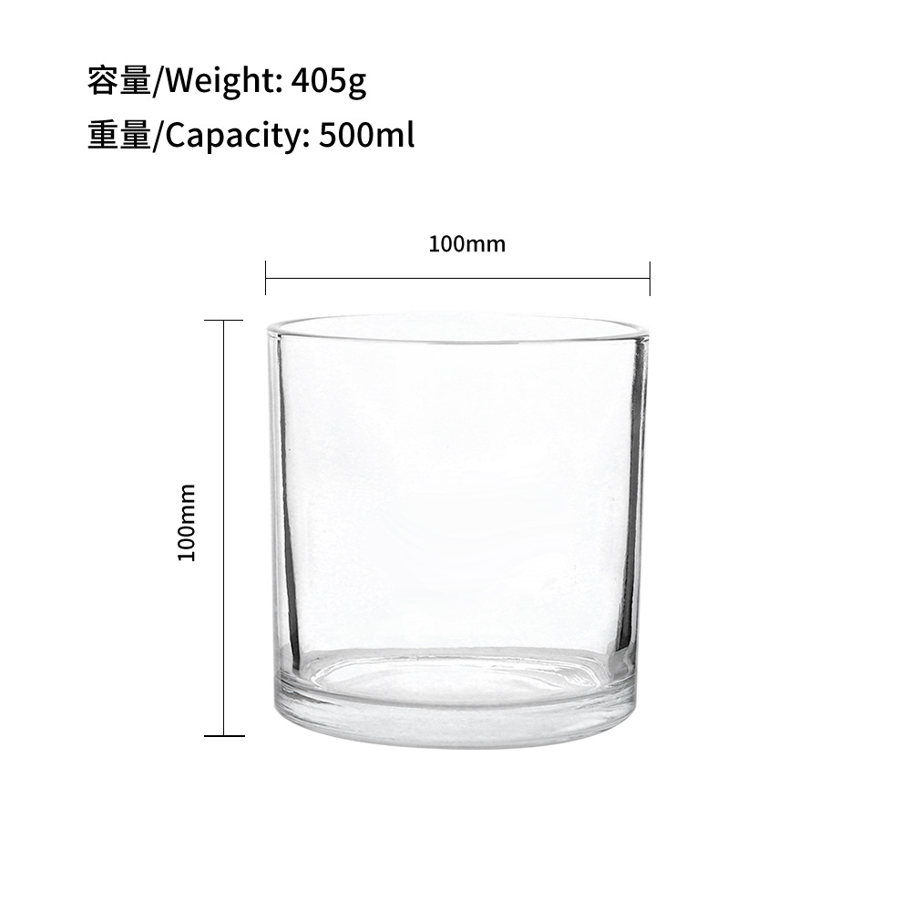 Hot sale Amazon de alta calidad vidrio transparente vela taza taza de frasco de frasco de frasco de frasco 80 90