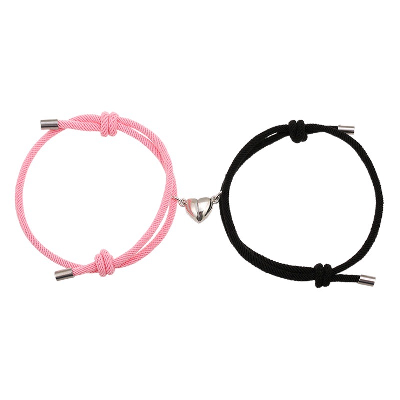 Europea y americana simple aleación amor imán succión pareja pulsera un par de hombres y mujeres pulsera joyería al por mayor comercio exterior exclusivo