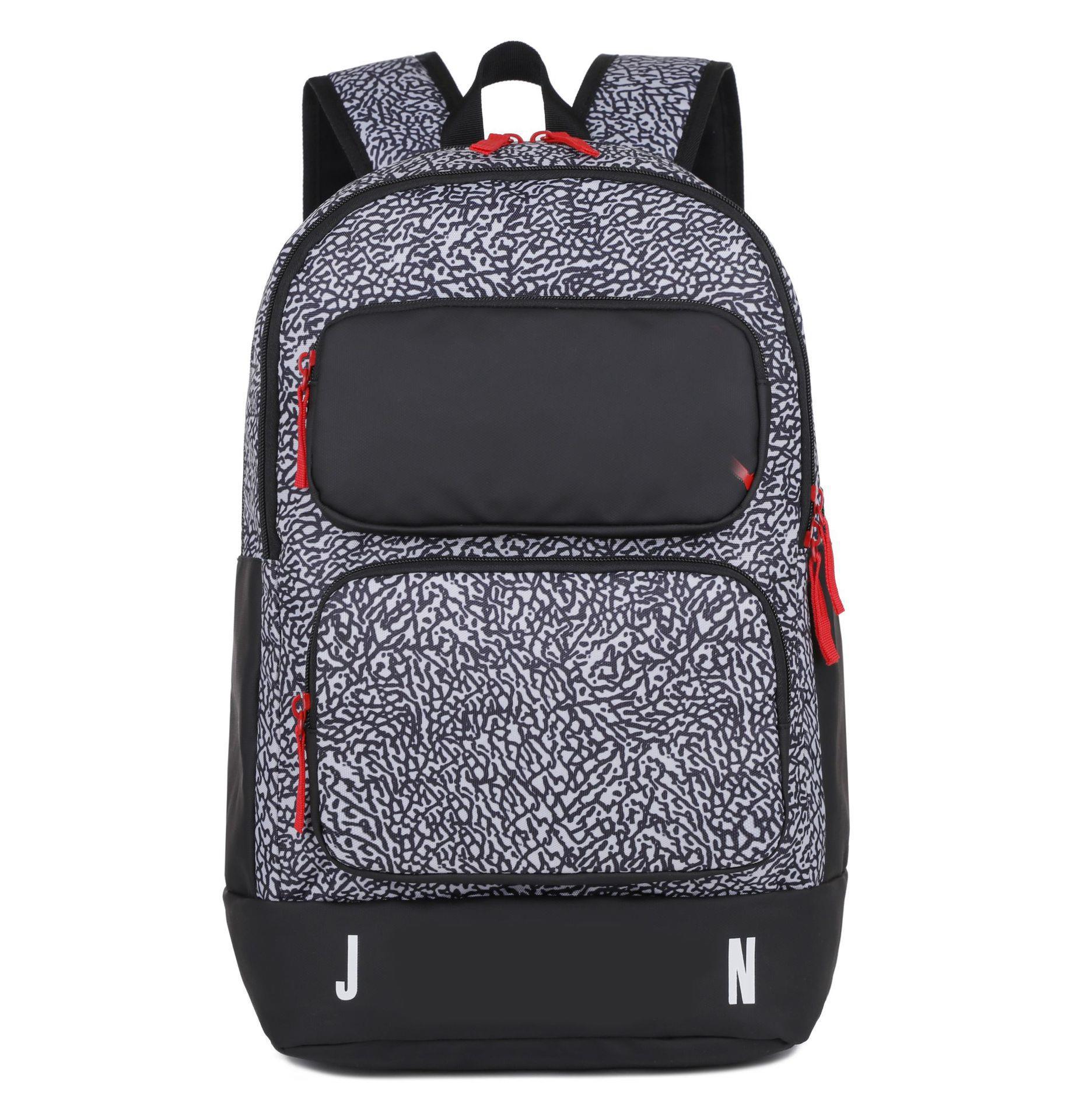 Trendy brand casual shoulder bag letter logo large capacity Fashion travel backpack female college student schoolbag men wholesale