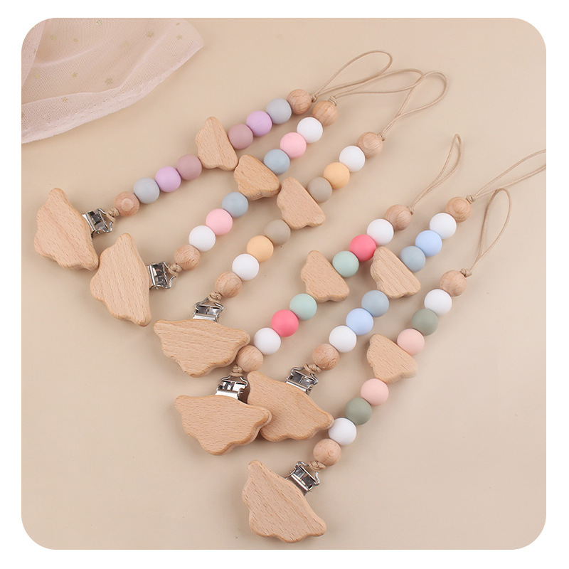 Baby beech nubes tetina clip juguetes beech nubes perlas de silicona de color tetina cadena anti-caída nueva cadena
