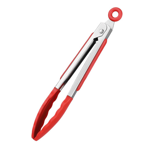 Food tongs silicone heat-resistant barbecue tongs meat tongs steak tongs high-temperature resistant food tongs household stainless steel tongs