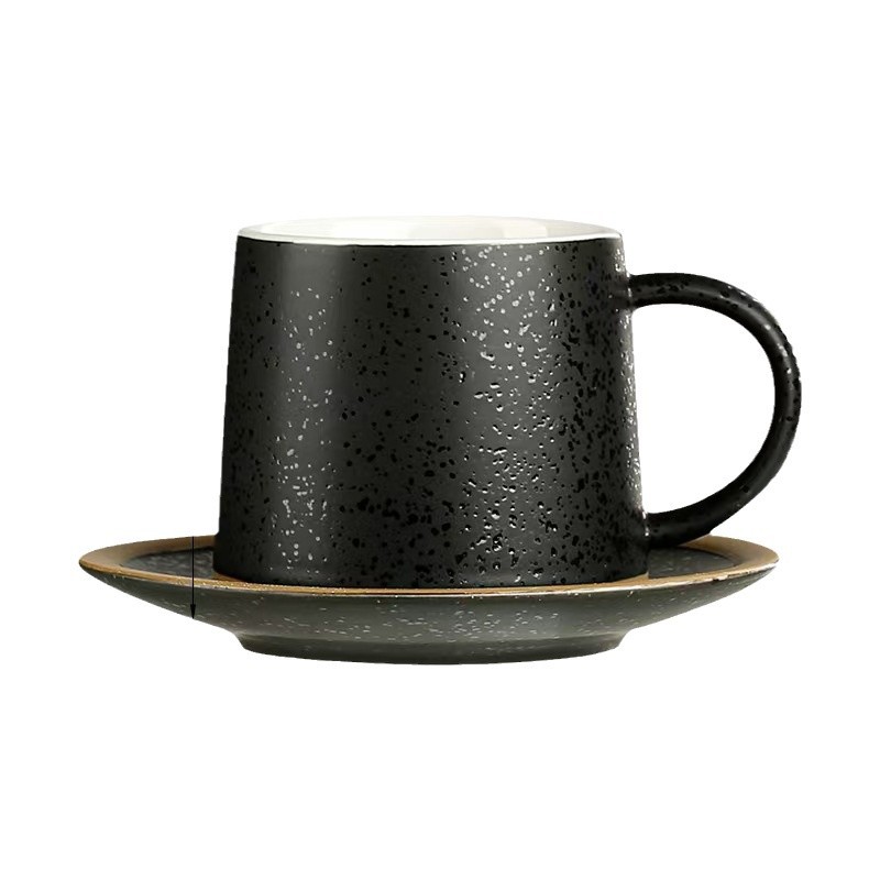 Luz de lujo retro simple taza de café de la tarde plato taza de oficina taza de café de alto valor de cara personalidad taza de cerámica