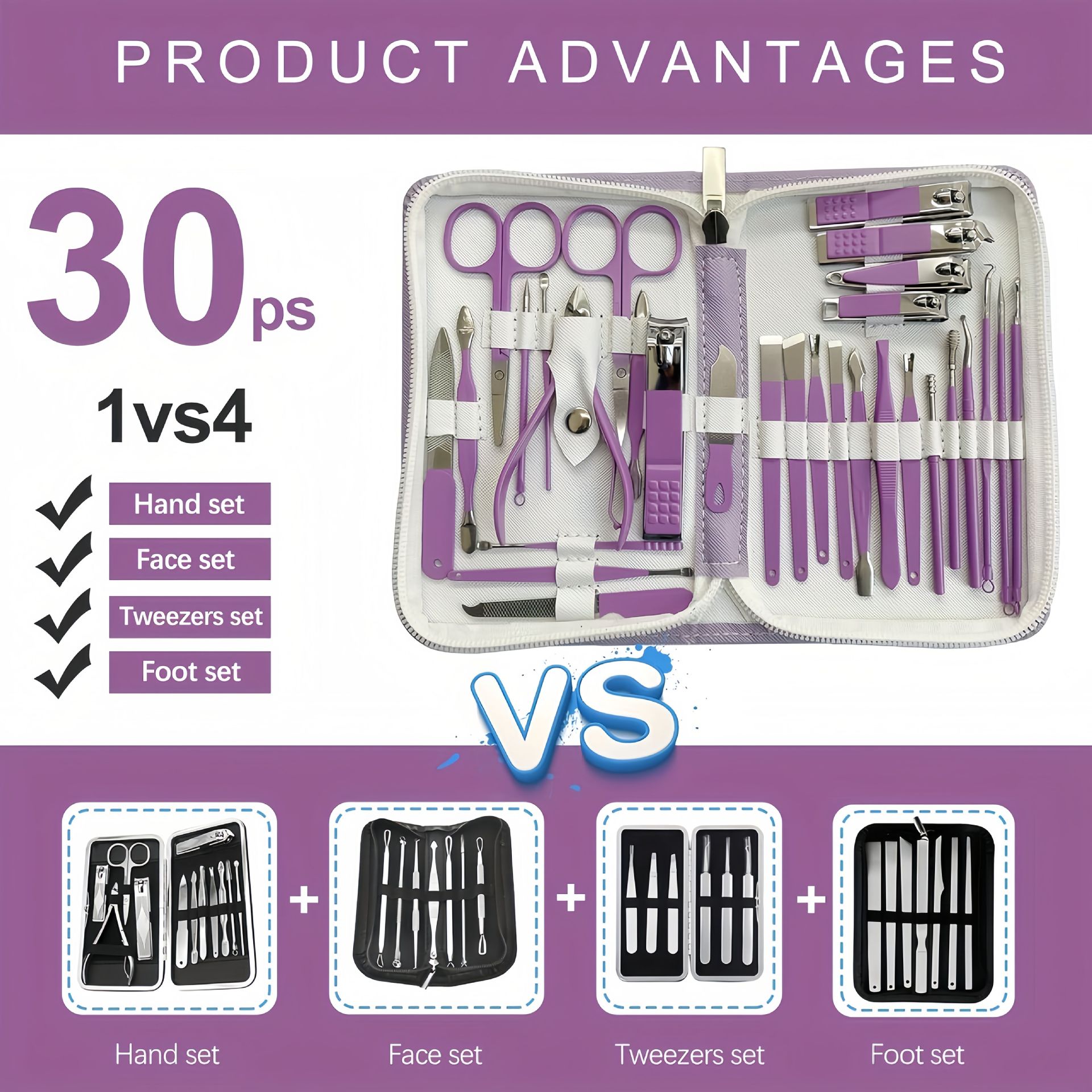 Cross-Border German Craft Nail Clipper Set Nail Scissors Trimming Nail Clippers Home Manicure Tools Nail Clippers