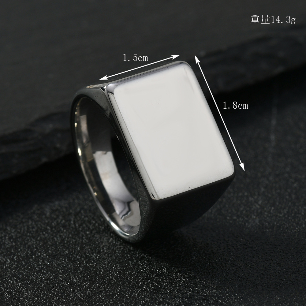 18g Weight 0.03µm-0.05µm Gold Plating Thickness PVD Coated Gold Plating Process Simple Style Customization Laser Engraving Solid Color 304 Stainless Steel Plating Men's Rings Punk Rings