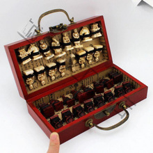 兵马俑象棋立体人物出礼品仿古际象棋小号折叠棋盘象棋便携礼