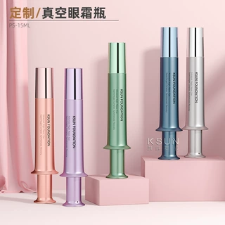 厂家定制PS眼霜真空管 15ml按压式眼部精华液瓶乳液膏霜真空瓶