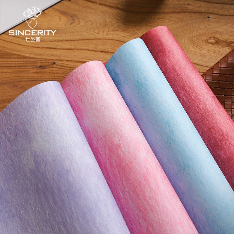 Tintado de tinta de siete colores, papel de envoltura de textura de alta calidad, florecimiento, material de embalaje de ramo, papel floral, flores de bricolaje