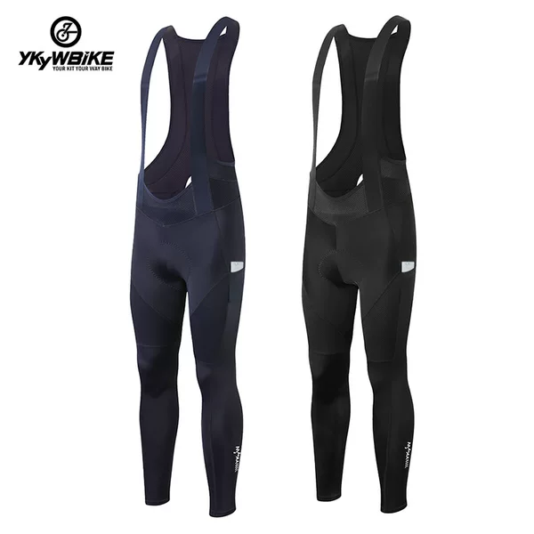 Ykywbike European and American Cross-Border Hot-Selling Cycling Pants with Pockets, Breathable and Sweat-Absorbent, Men's Solid Color Sports Cycling Bib Pants