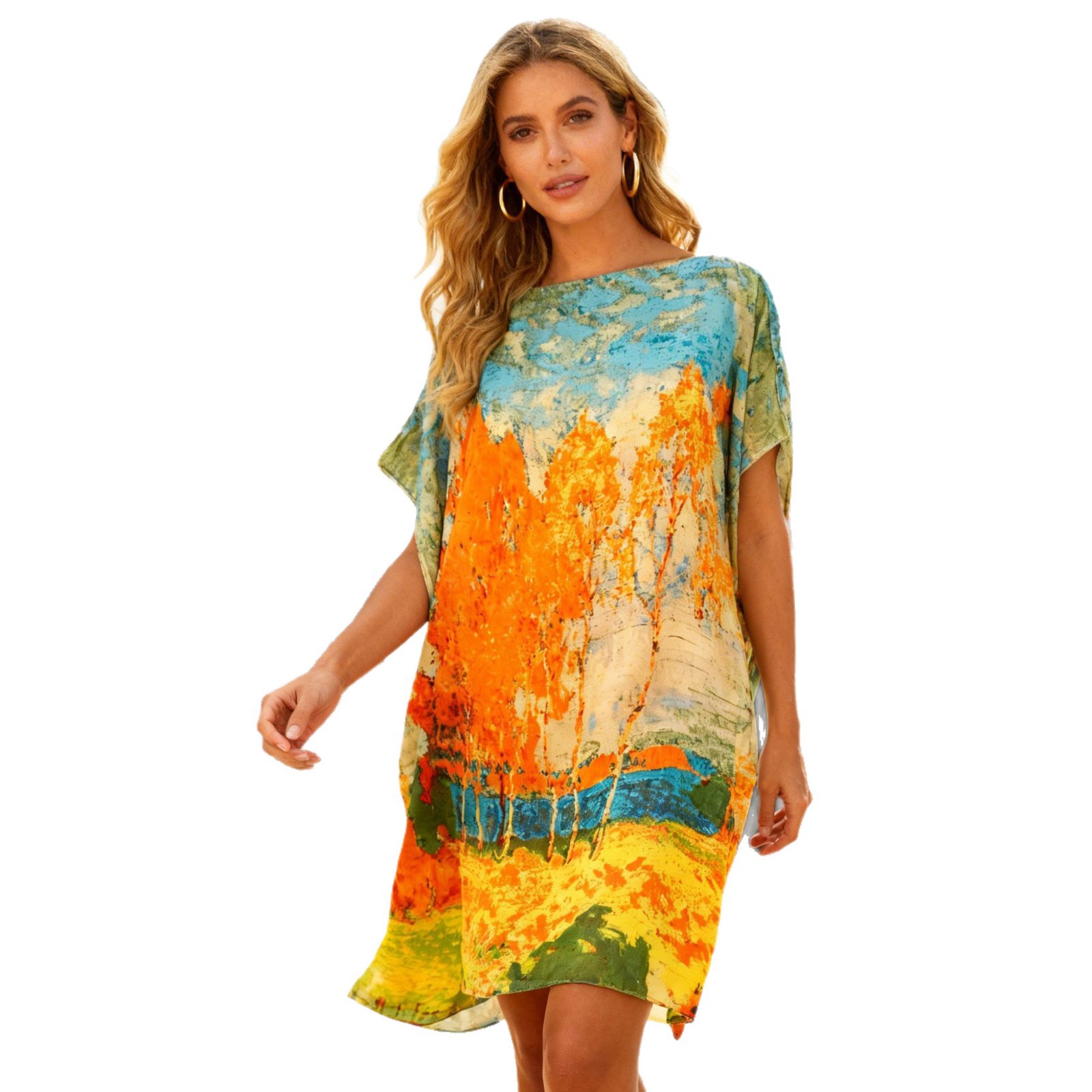 Ventas transfronterizas calientes de moda europea y americana vestido de playa bikini camiseta elegante falda protectora solar chal