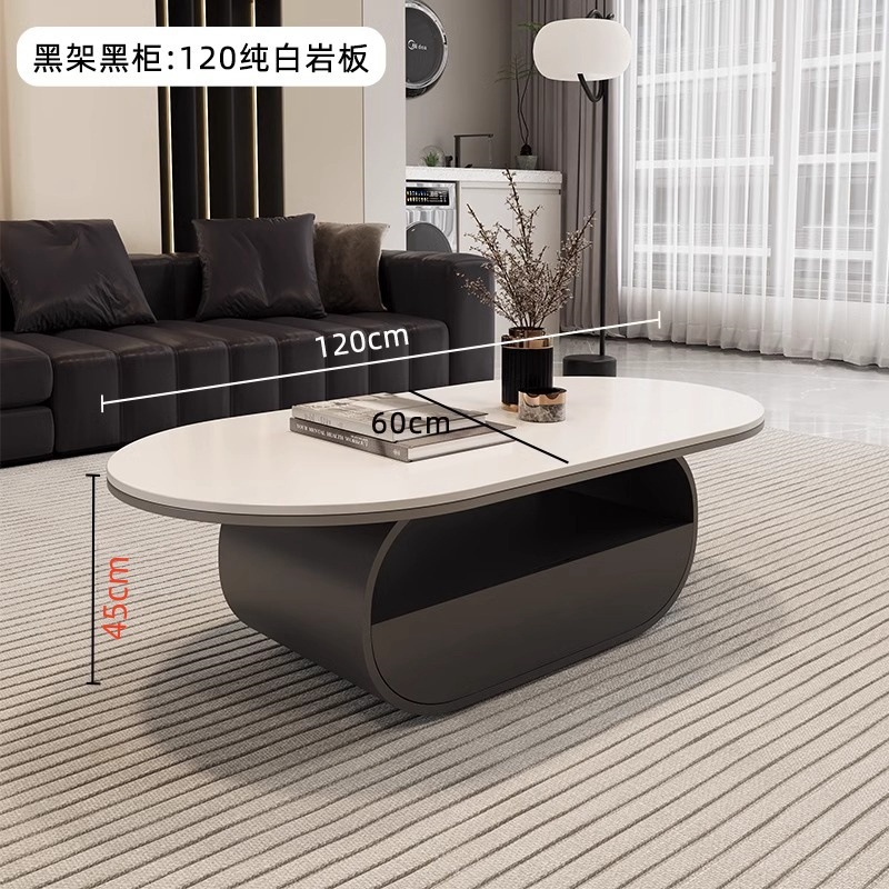Nuevo hogar moderno simple y lujoso mesas combinadas de moda mesa de té sala de estar de roca elíptica completa