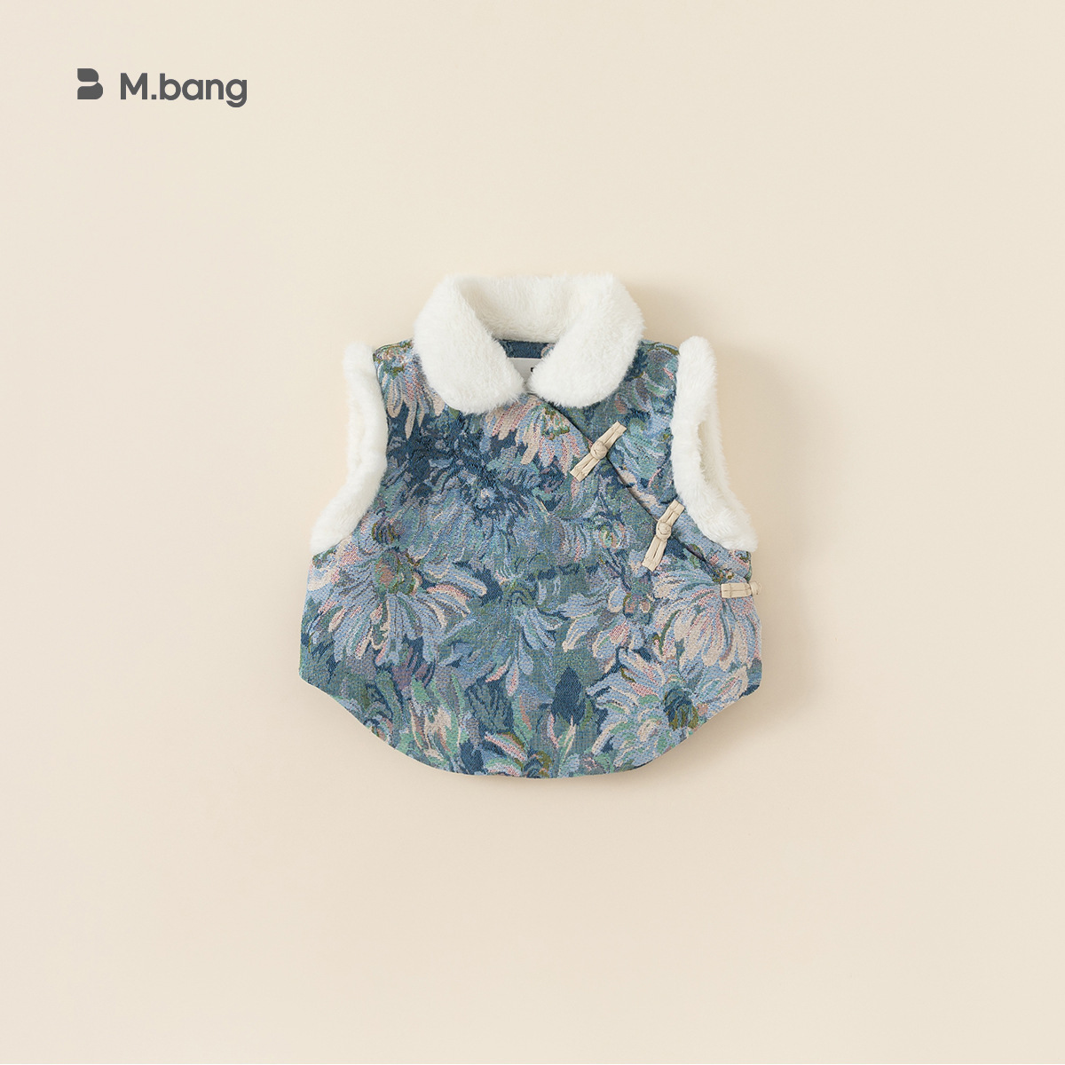 Yubao ropa infantil para niñas nuevo chaleco de invierno chino nuevo estilo de niños estilo nacional cabello de caballo de hombro clip