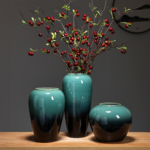 Jingdezhen Ceramic Vase Decorations Home Decoration New Chinese Style Living Room Flower Arrangement TV Cabinet Hydroponic Jar