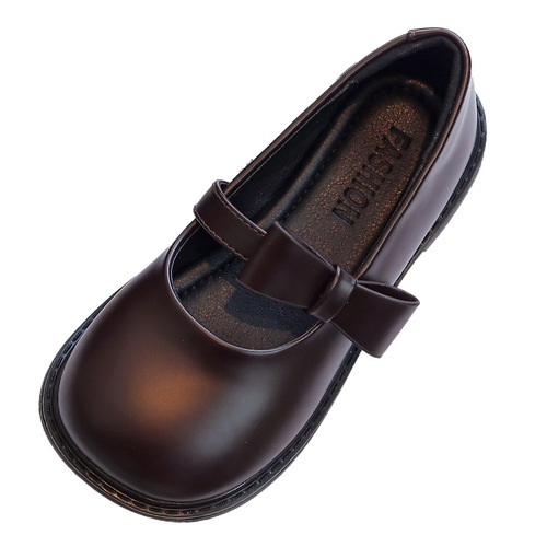 Small Tiger Star 2024 Spring and Autumn New Women's Children Princess Shoes Leather Shoes Black Children's Single Shoes British Women's Children Shoes White Leather Shoes