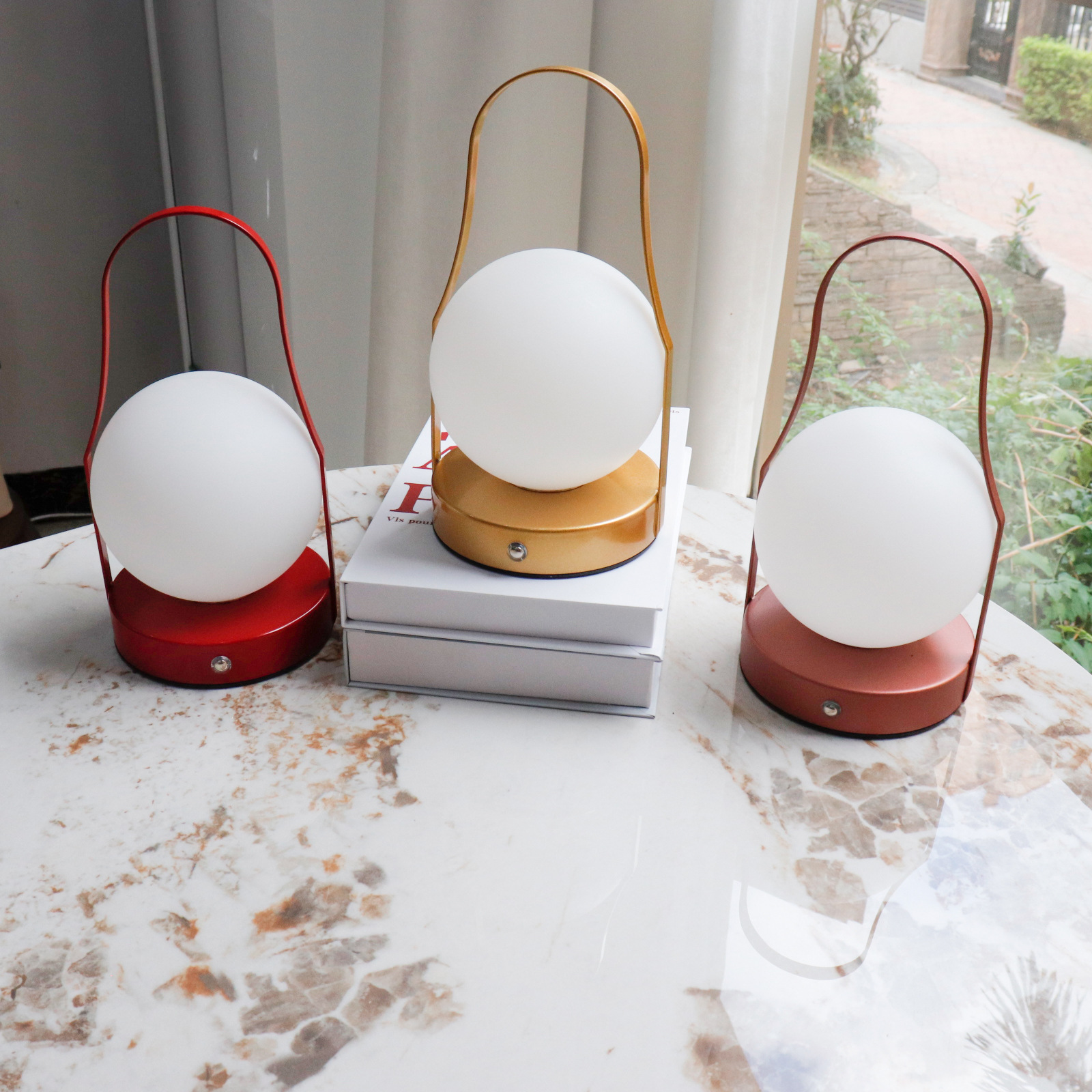 LED Creative Desk Lamp Round Ball Hand-held Lamp Small Night Lamp Hanging Lamp Atmosphere Lamp Decoration Gift_voghion.com