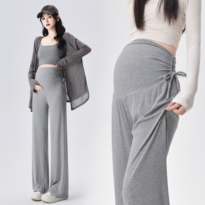 Pants for Spring and Autumn, Thin Wide-Leg Pants for Early and Late Pregnancy, Casual Pants for Petite Women, Maternity Pants for Summer Pants for Spring and Autumn, Thin Wide-Leg Pants for Early and Late Pregnancy, Casual Pants for Petite Women, Maternity Pants for Summer