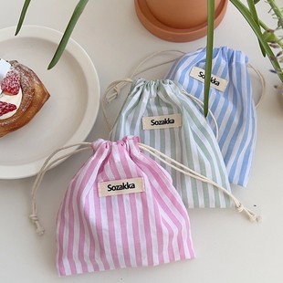 43222 Fresh Vertical Strap Bucket Drawstring Storage Bag Cosmetic Bag Sundries Lipstick Bag Travel Packing Bag Cloth Bag