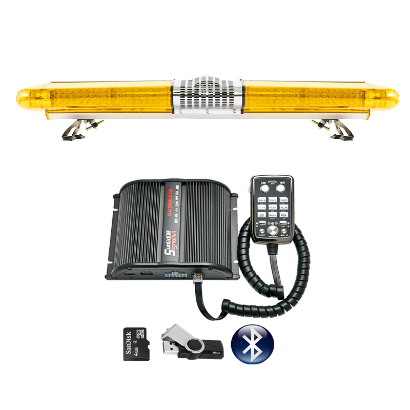 Long Row Warning Light Strobe Light Roof Light 1.4m B+ Horn+Bluetooth MP3 Siren JH285P9