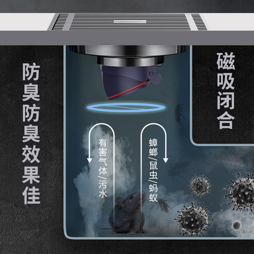 Full copper floor drain with thick submersible large capacity boat filter, anti-insect and anti-odor floor drain, 304 stainless steel washing machine floor drain