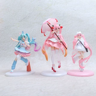 樱花雨伞初音Miku马克龙卫衣初音手办二次元少女玩具公仔模型摆件