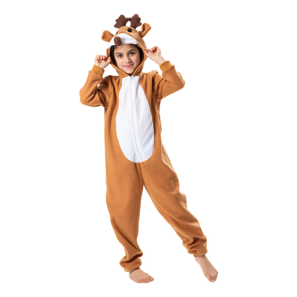 Pyjama une pièce pour enfants de Noël 2025, activités de centre commercial de Noël, atmosphère de costume d'animal de renne_voghion.com