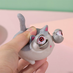 Cartoon angry cat popping eyes, eye-smiling stress relief squeezing toy, wholesale