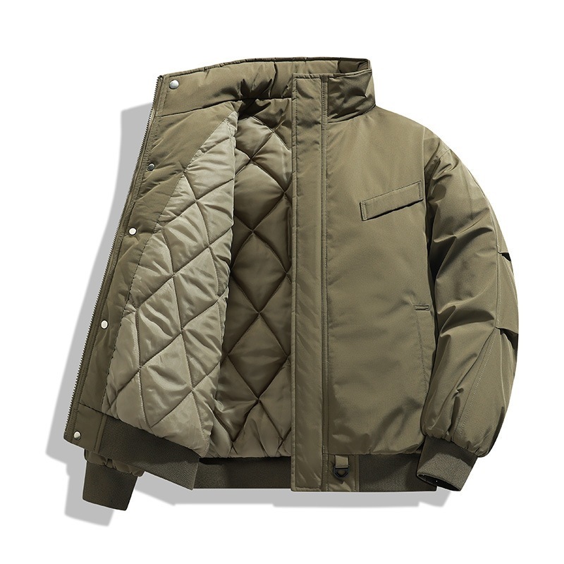 Cross-border men's loose cotton jacket with stand-up collar, Japanese retro style, winter men's coat, thickened cotton lining, casual and warm
