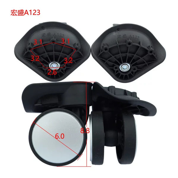 Hongsheng A123 Double-Row Wheels Suitcase Password Lock Luggage Wheel Suitcase Accessories Trolley Case Universal Wheel Corner Wheel