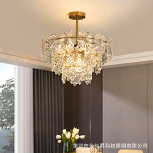 美式轻奢吊灯后现代简约大气客餐厅卧室书房创意个性冰晶玻璃灯具
